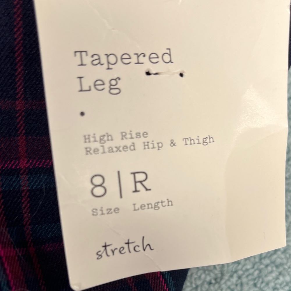 Women’s Plaid Pants - Navy and Red. 2349 - Picture 4 of 9